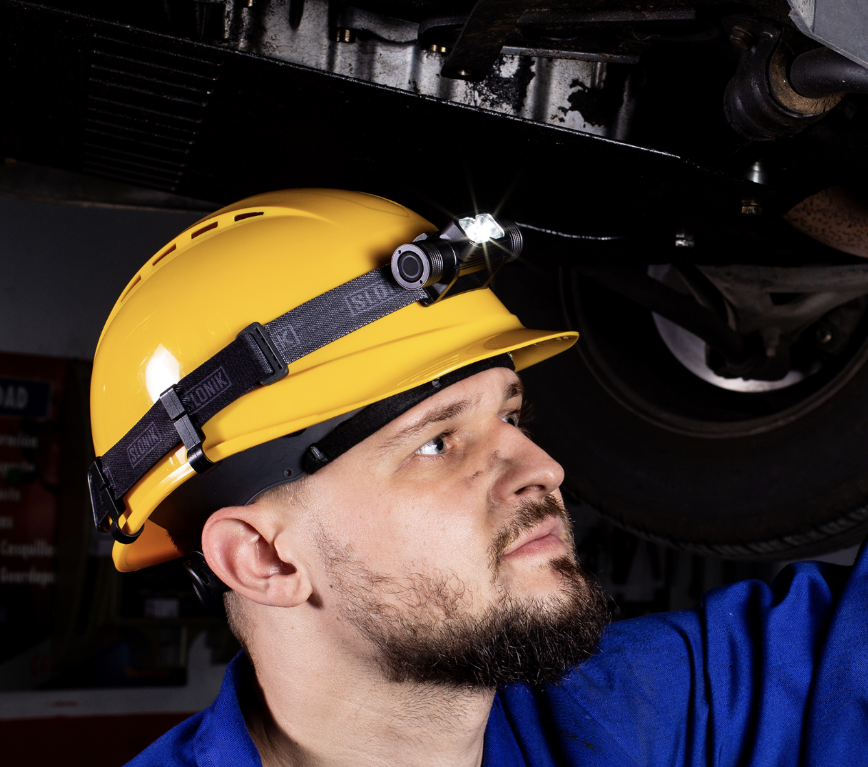Worker wearing yellow hard hat
